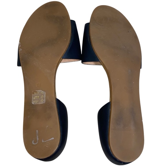 Madewell Thea Leather Black Slip On Sandals Classic Minimalist Size 8.5 - Picture 3 of 7